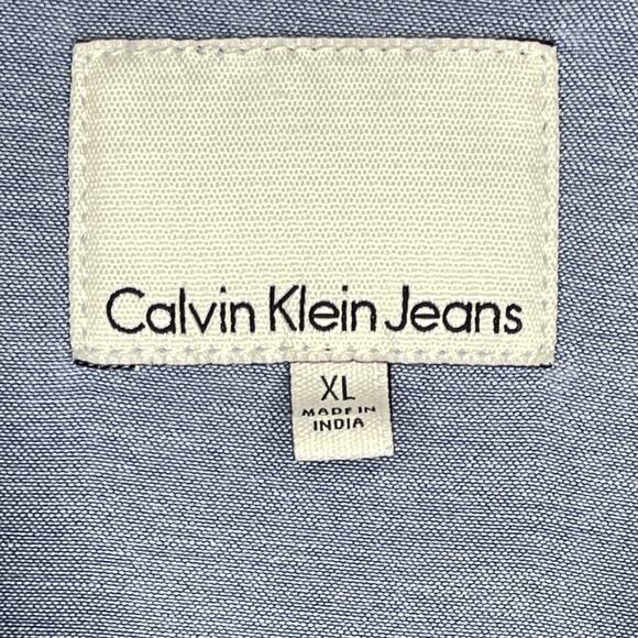 Calvin Klein Jeans Shirtdress Light Wash Denim Button Front Women Size XL - Picture 3 of 8